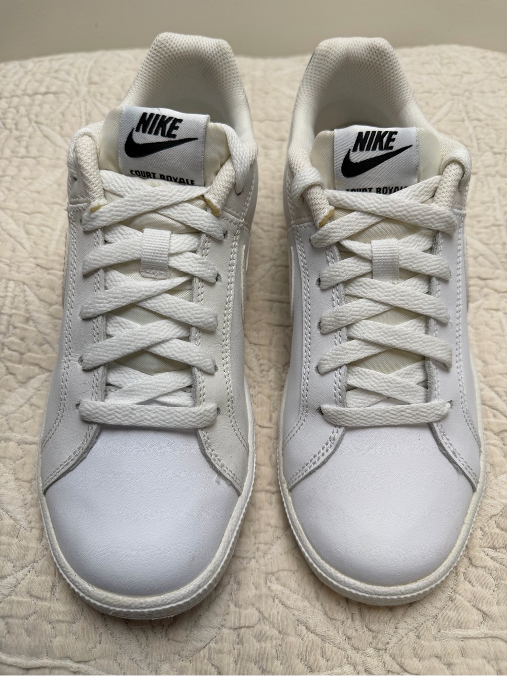 Nike Court Royale Triple White Women's Leather Sneakers 749867-109